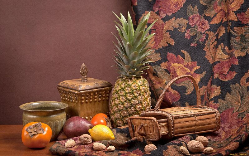 Pineapple and Fruit Arrangement — Brown