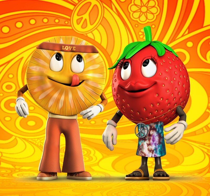 Pineapple and Strawberry Characters