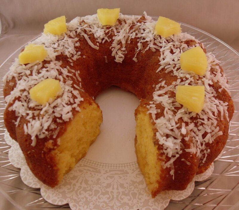 Pineapple coconut bundt cake