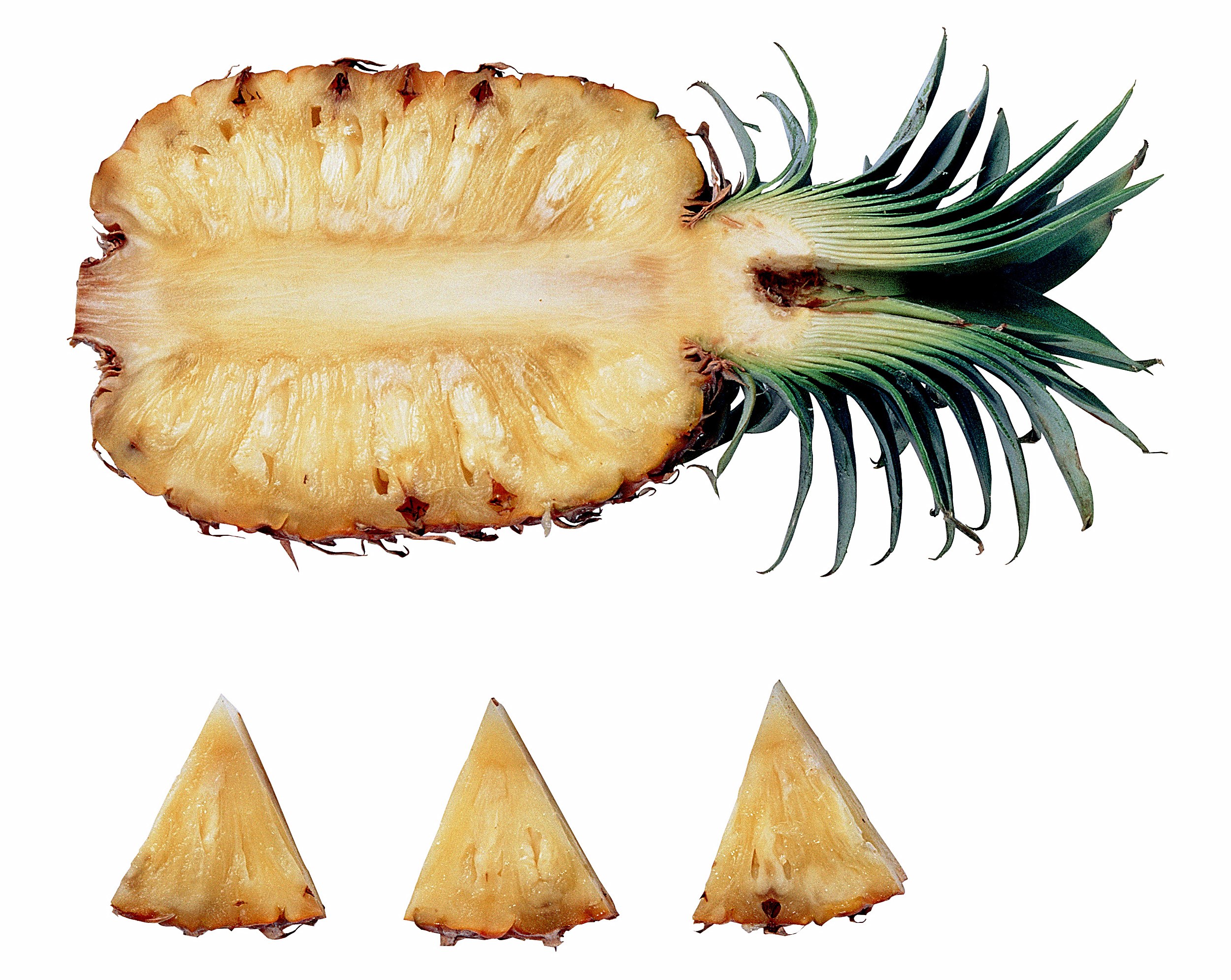 Pineapple cut in half