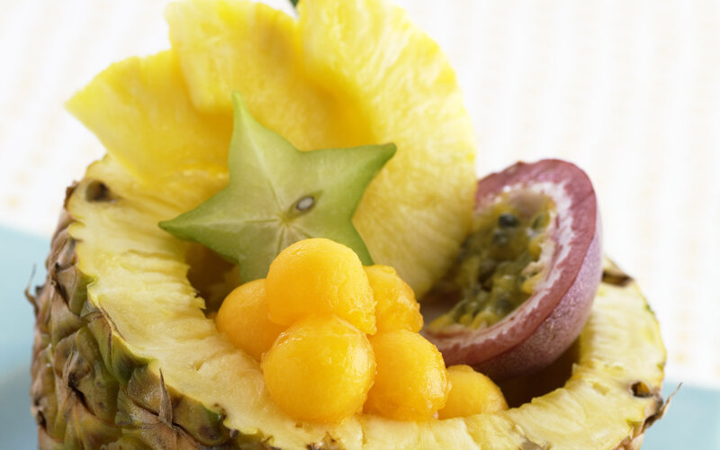 Pineapple Fruit Bowl — Yellow, Fresh