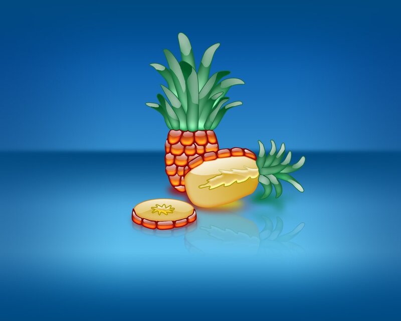 Pineapple Illustration — Blue