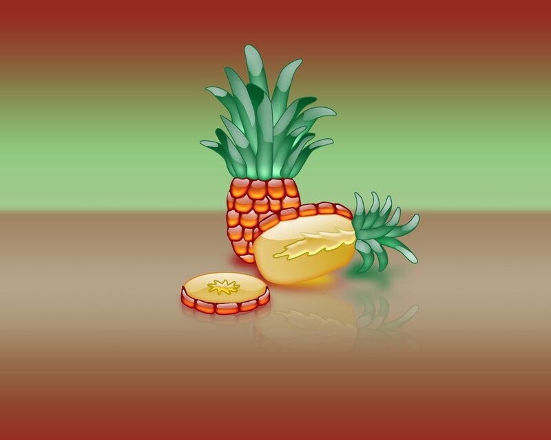 Pineapple Illustration — Red, Calm