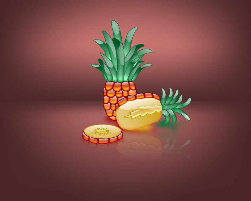 Pineapple Illustration — Red