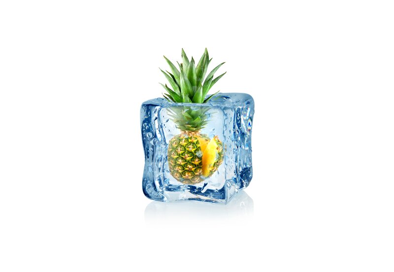 Pineapple in Ice Cube