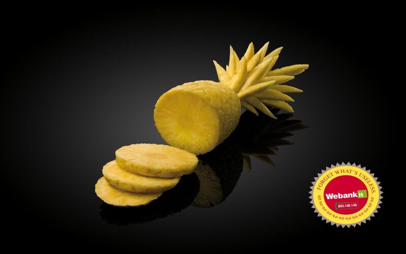 Pineapple slices with logo