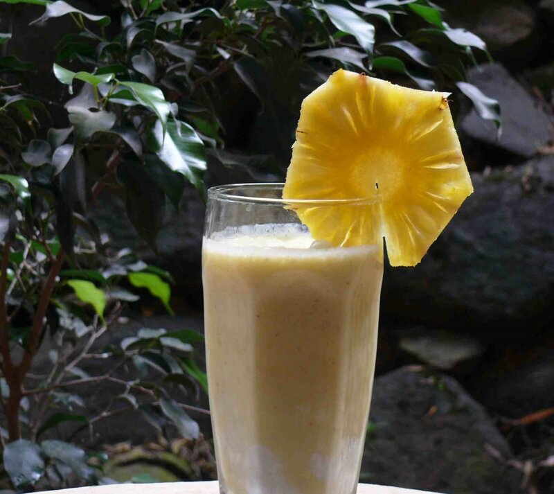 pineapple smoothie with garnish