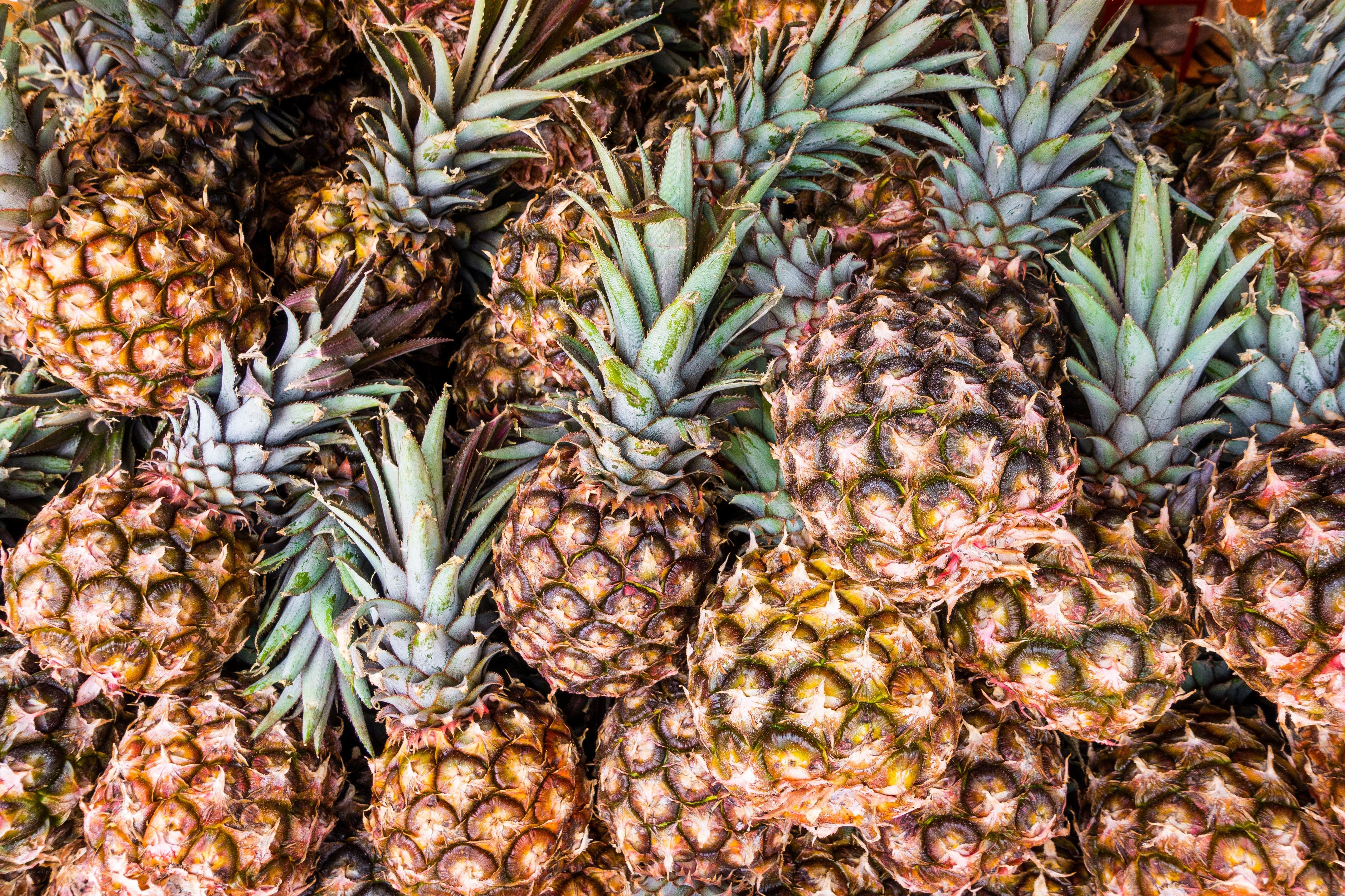 Pineapples at a market