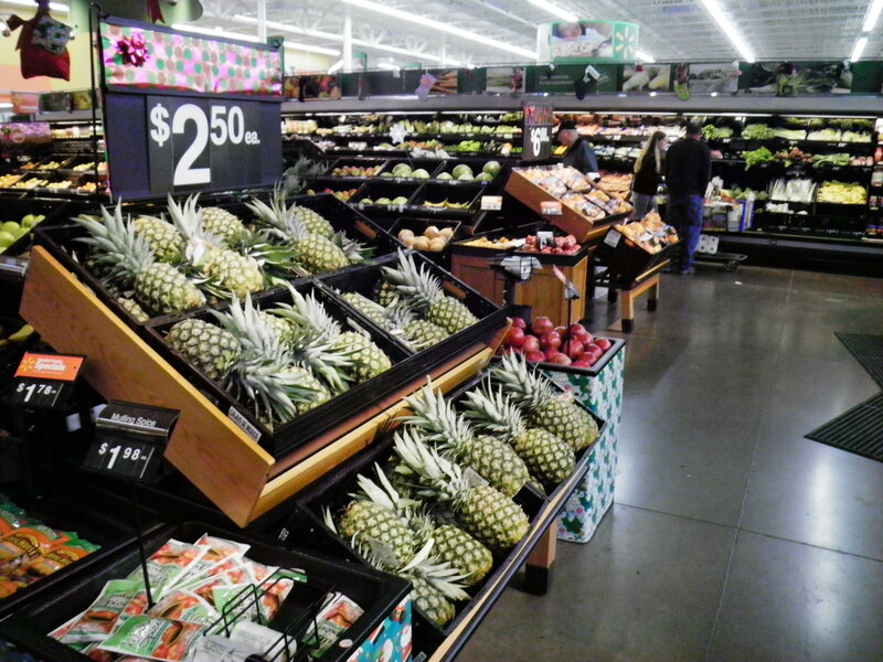Pineapples in Grocery Store