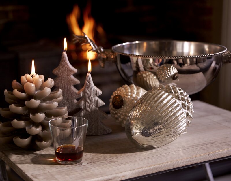 Pinecone Candle on Table