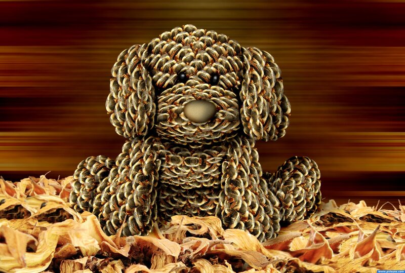 Pinecone Dog Sculpture