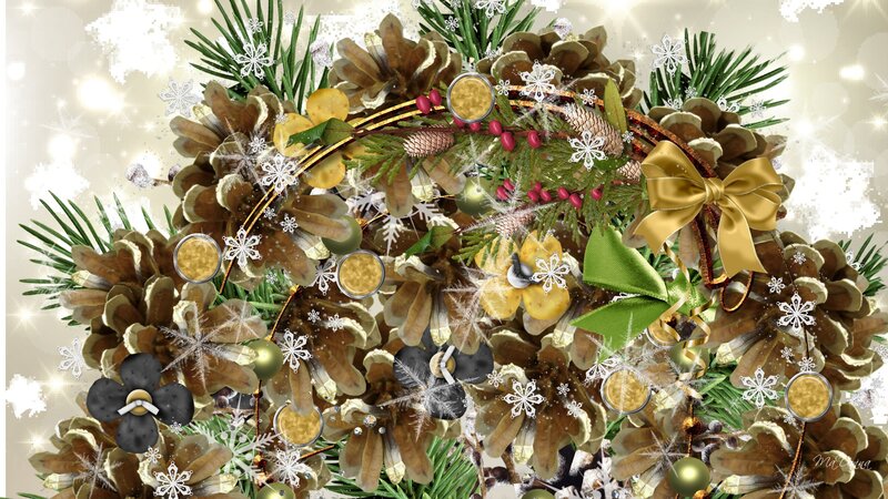 Pinecone Wreath with Ornaments
