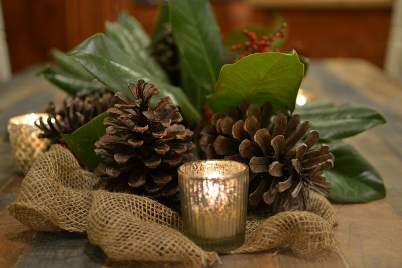Pinecones and Candle