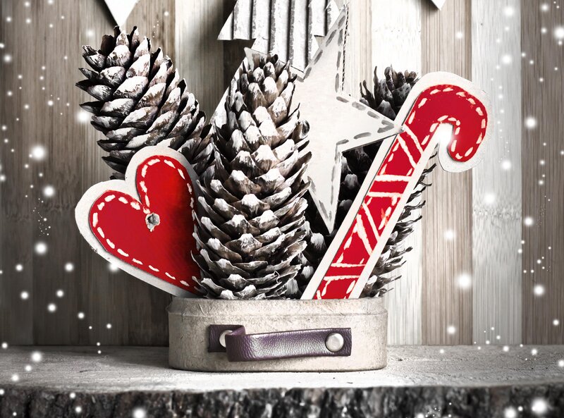 Pinecones with Holiday Decor