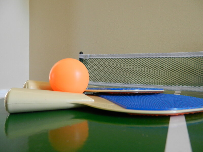 Ping Pong Paddle and Ball — Green