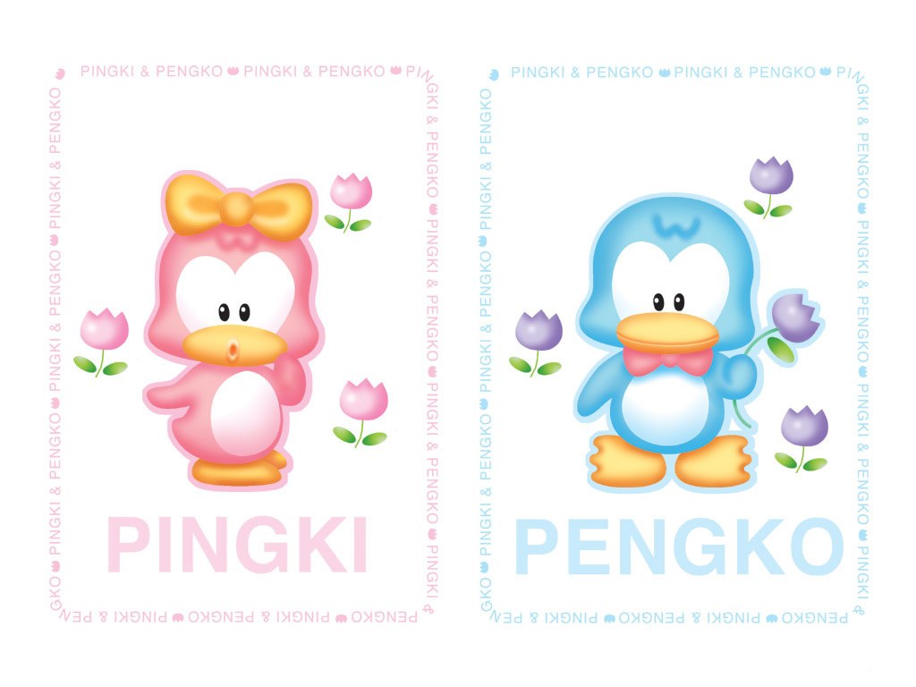 Pingki and Pengko penguin characters