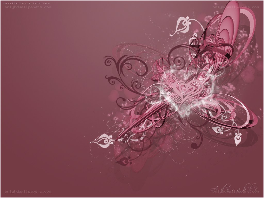 pink abstract floral design