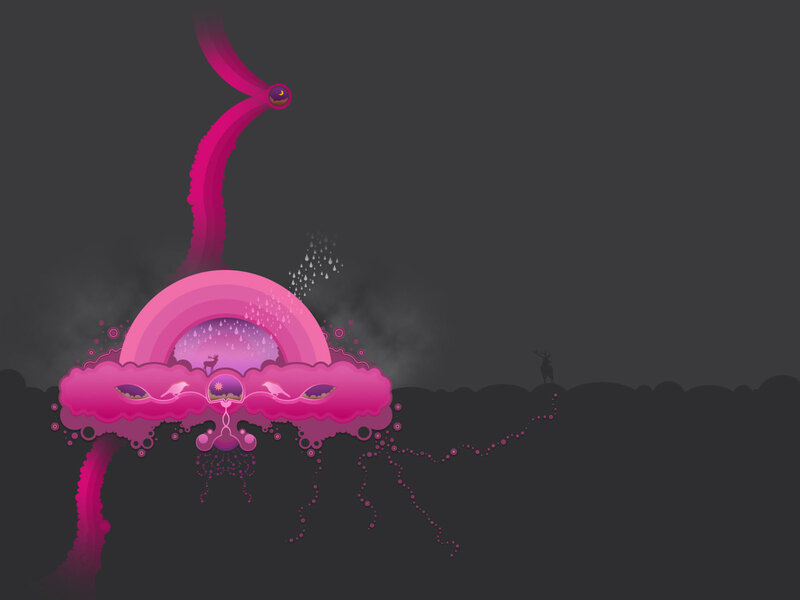 pink abstract landscape