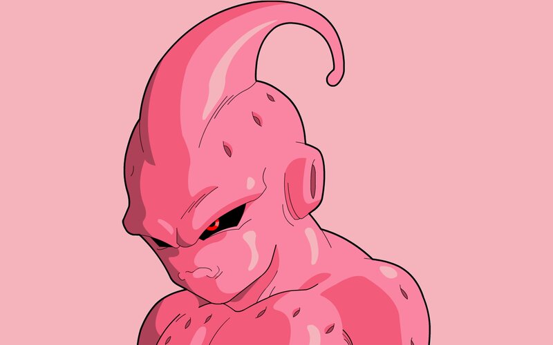 Pink alien character portrait
