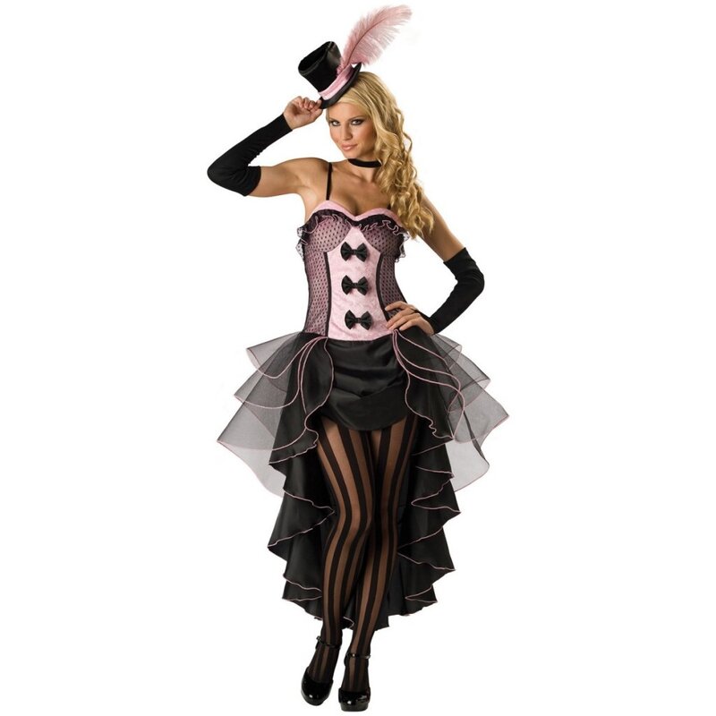 pink and black corset costume
