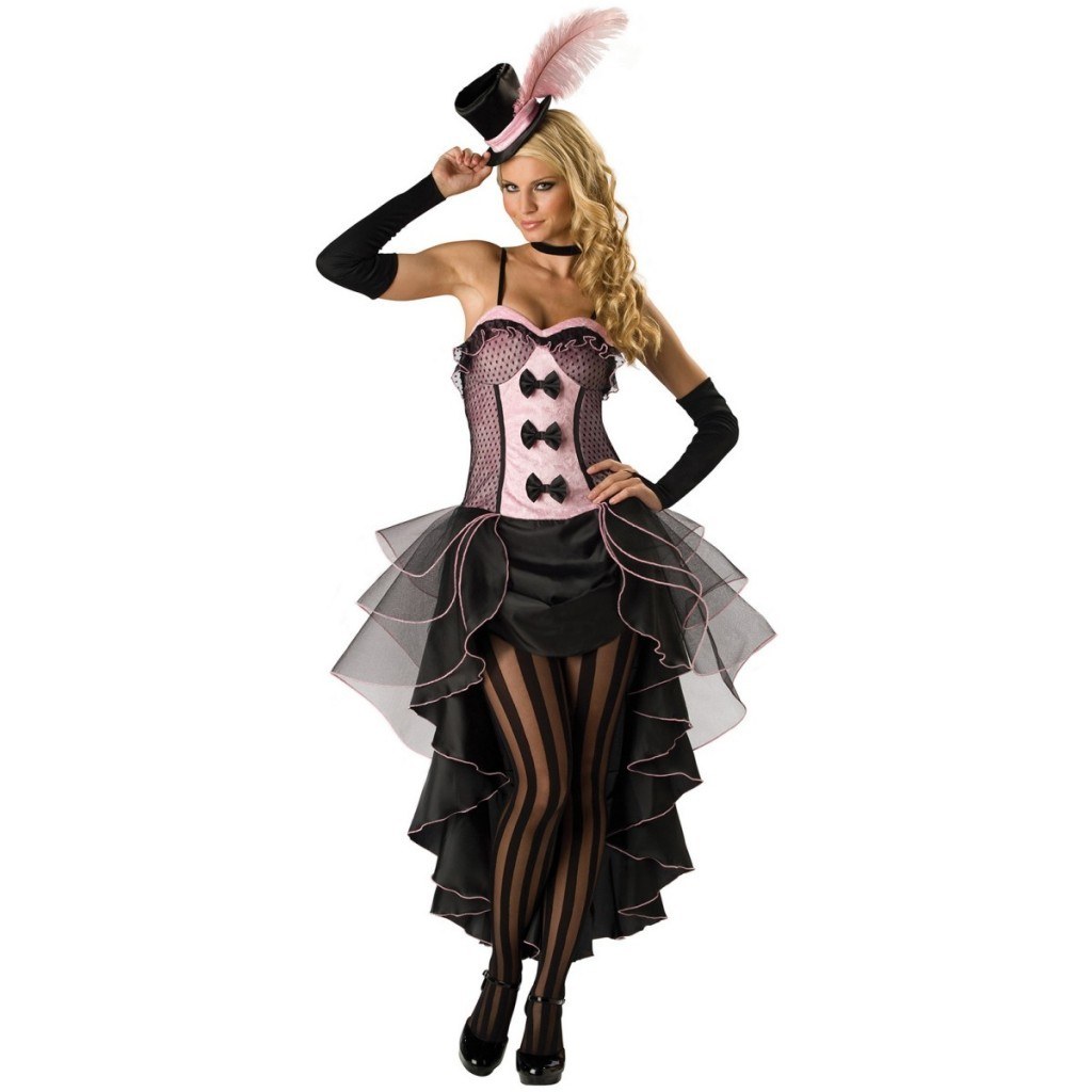 pink and black corset costume