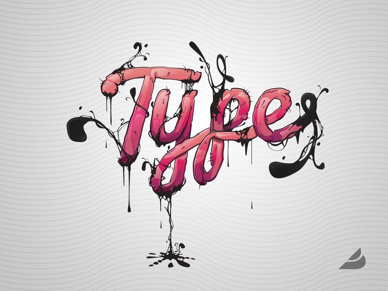 Pink and Black Dripping Text — Dynamic, Digital Art