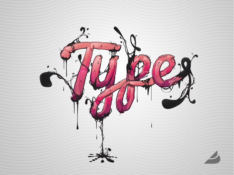 Pink and Black Dripping Text