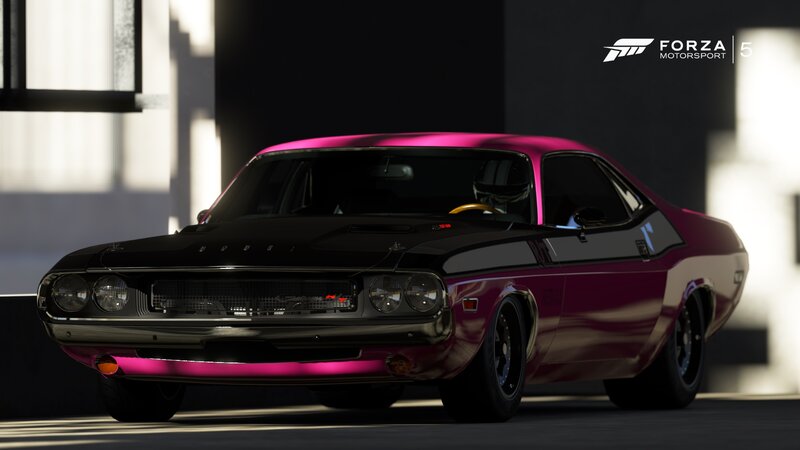 Pink and Black Muscle Car — Dramatic