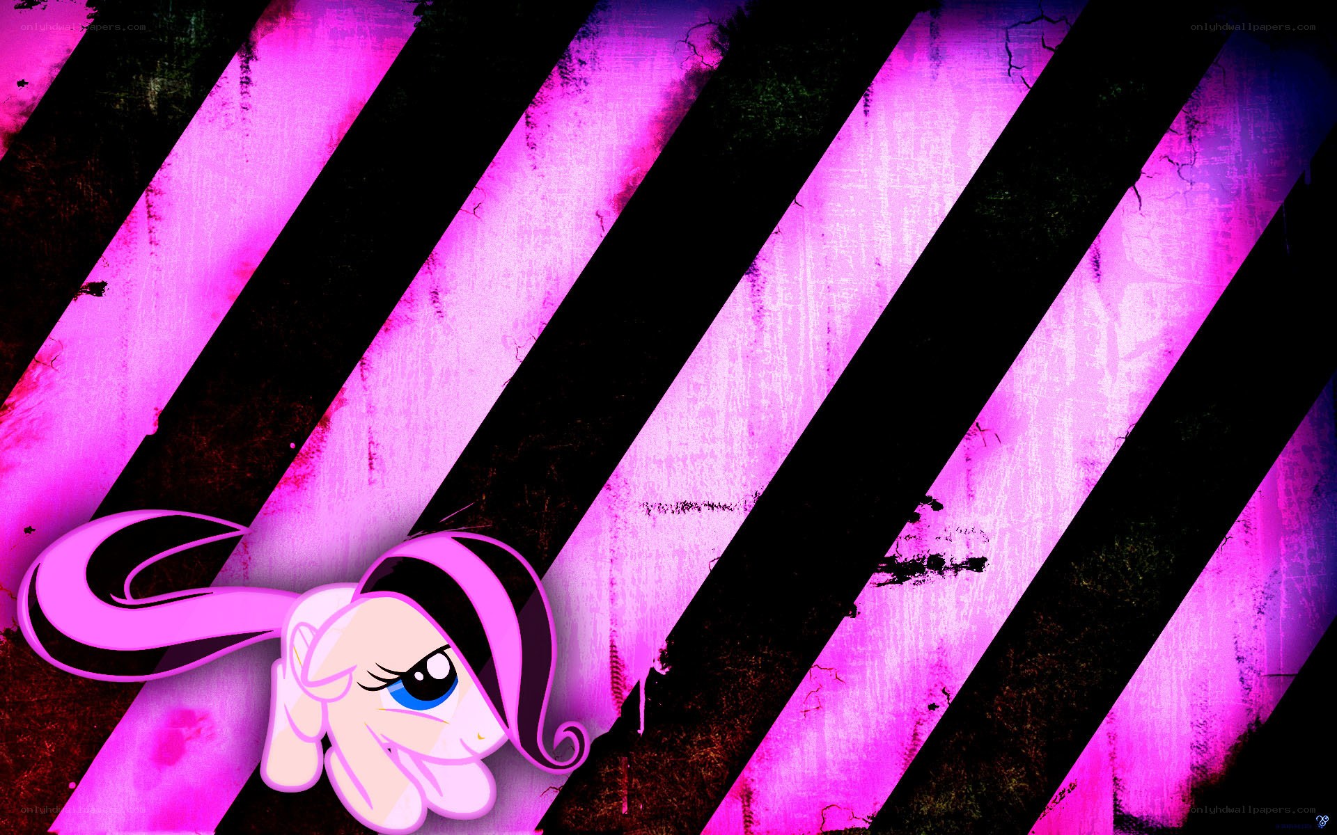 Pink and black striped pony