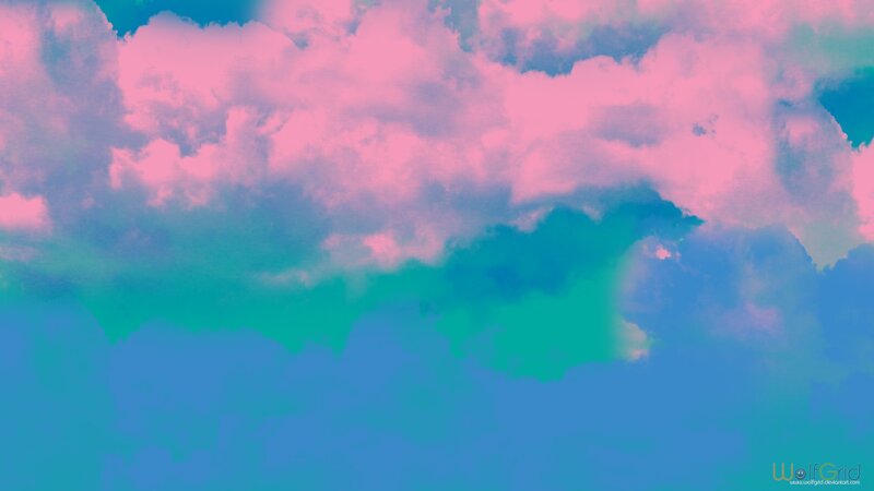 Pink and Blue Clouds — Dreamy, Digital Art