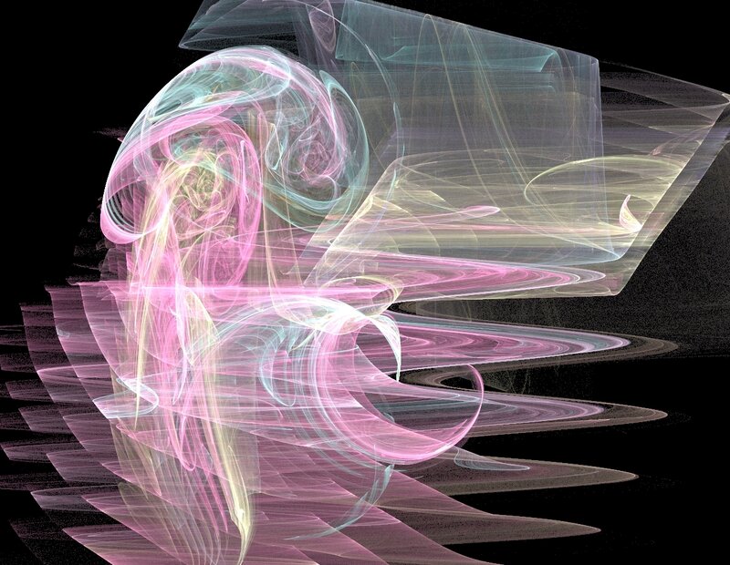 Pink and Blue Fractal Swirls