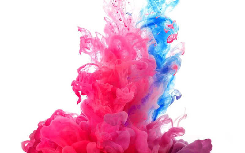 Pink and Blue Ink Clouds