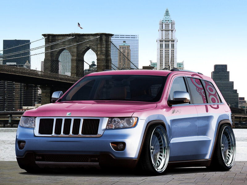 pink and blue jeep in new york