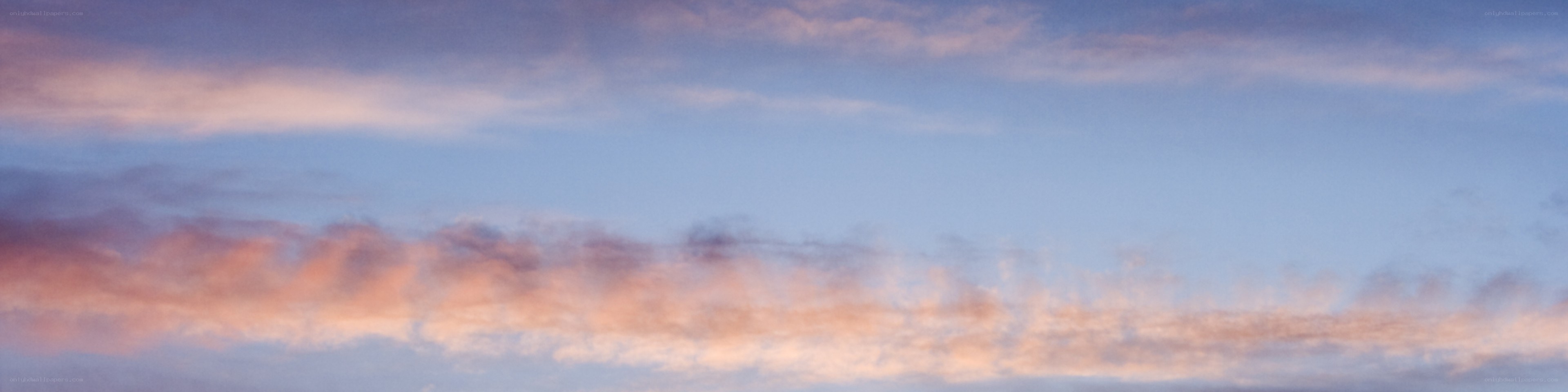 Pink and blue sunset sky