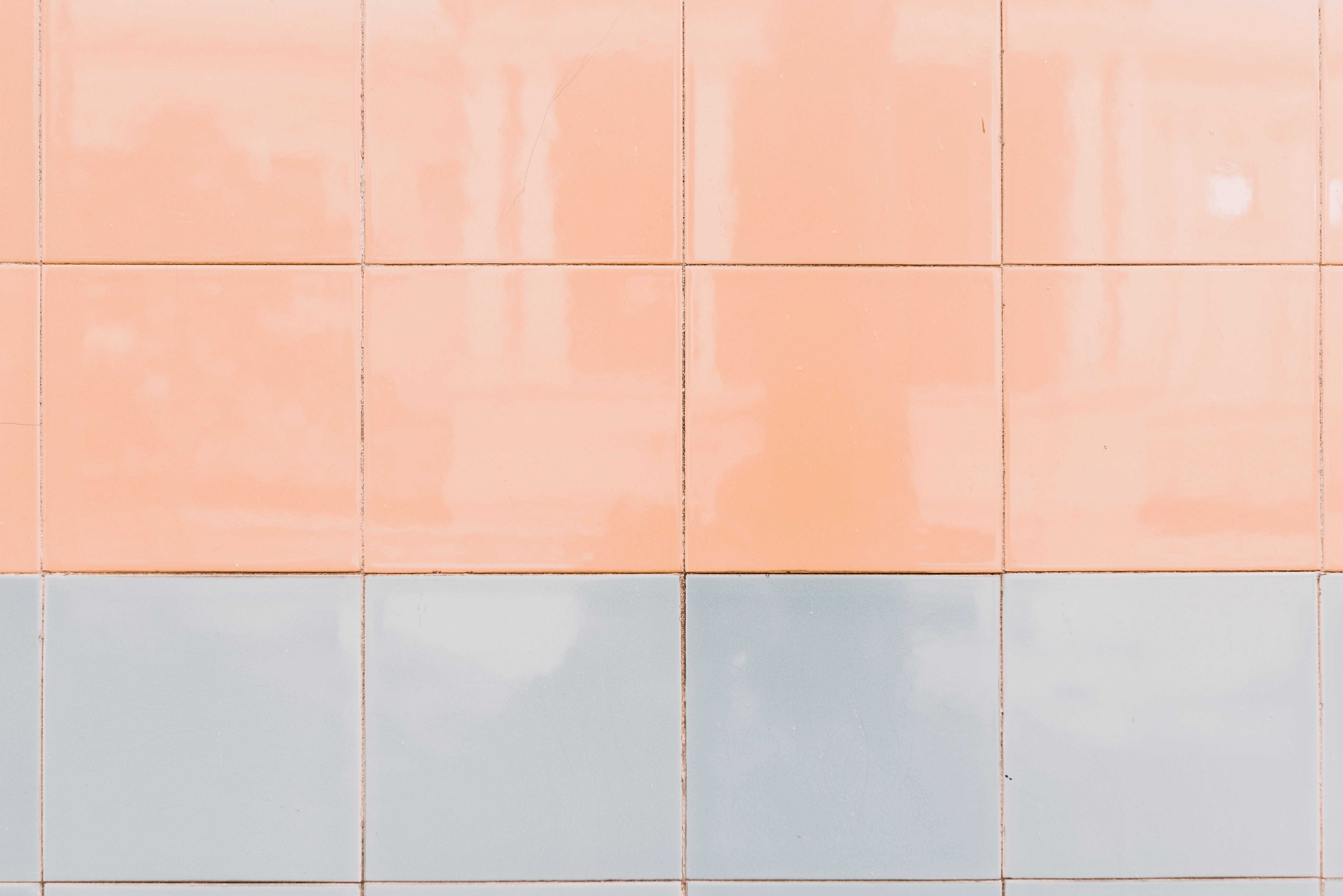 pink and blue tiled wall