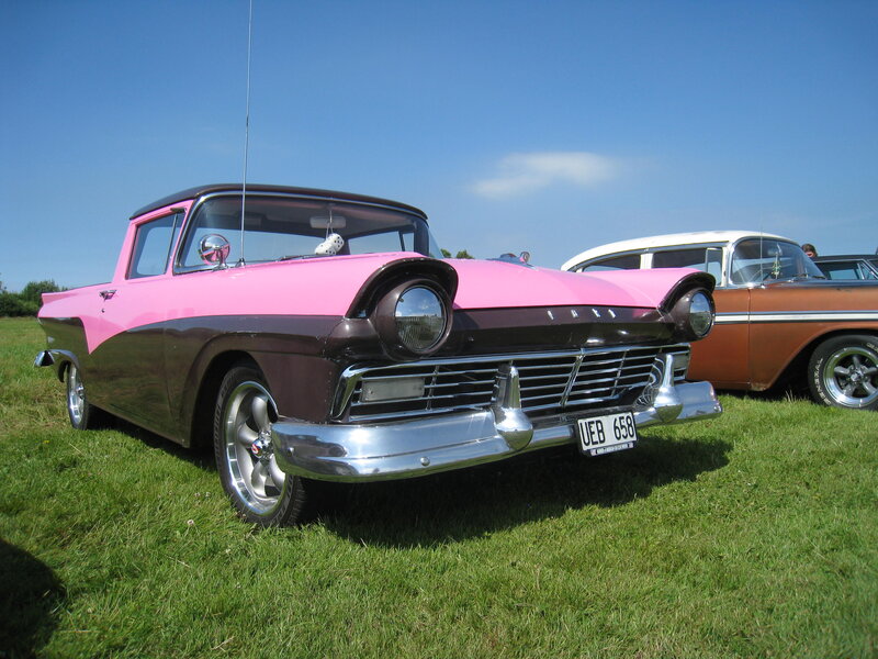 Pink and Brown Pickup Truck