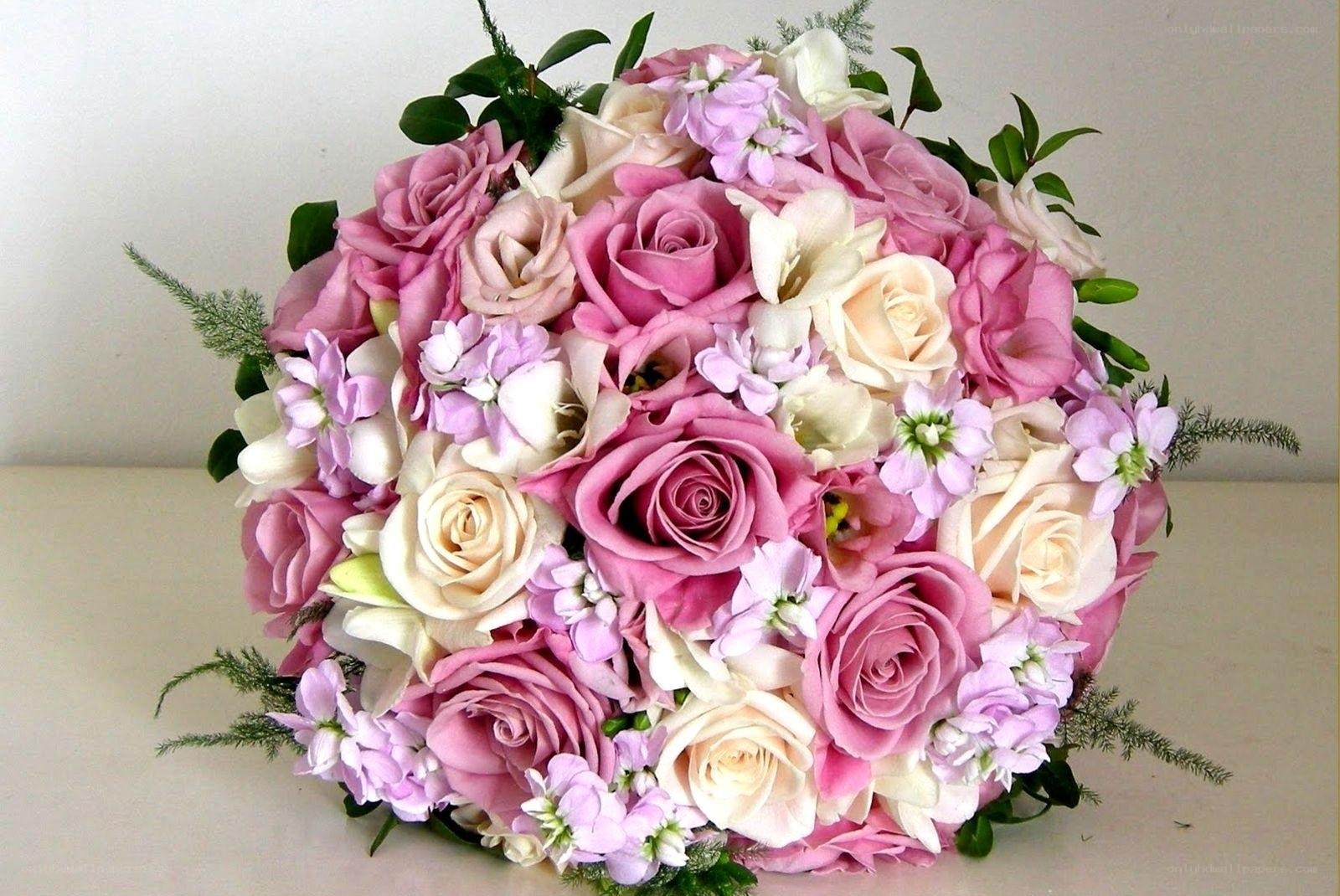 Pink and cream rose bouquet