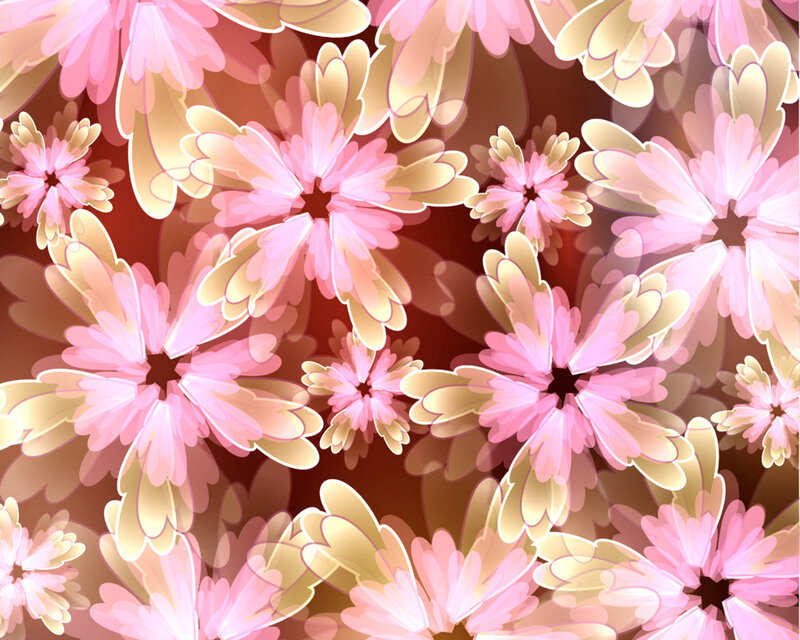 Pink and Gold Flowers