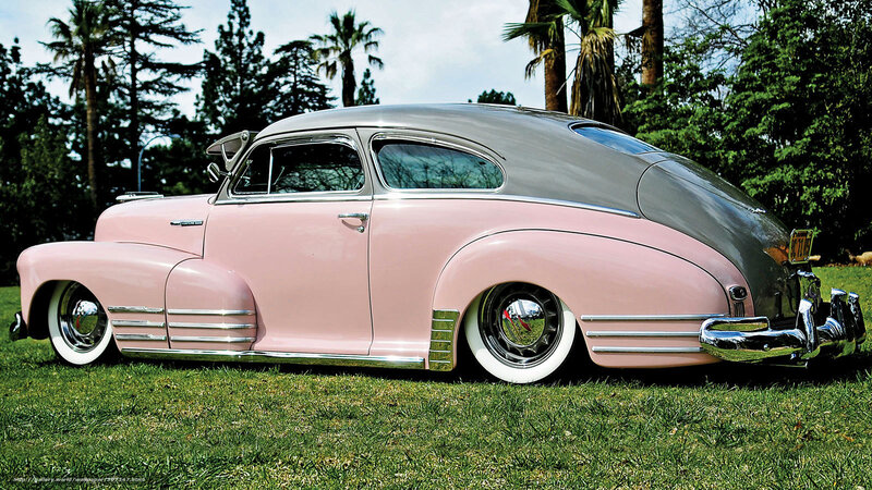Pink and Gray Classic Car