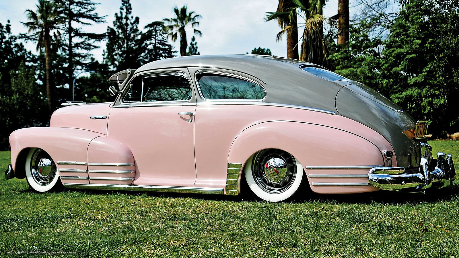 Pink and Gray Classic Car