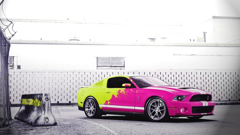 Pink and Green Car