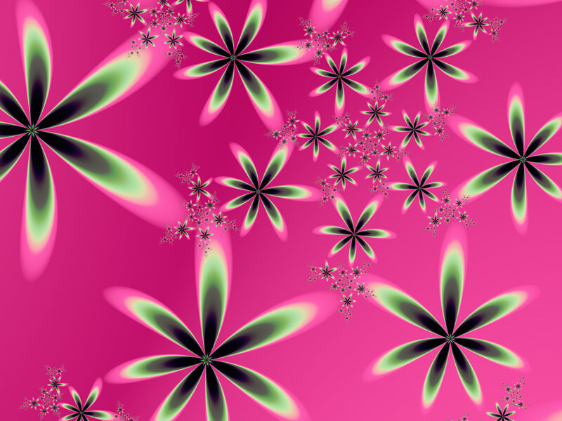pink and green fractal flowers