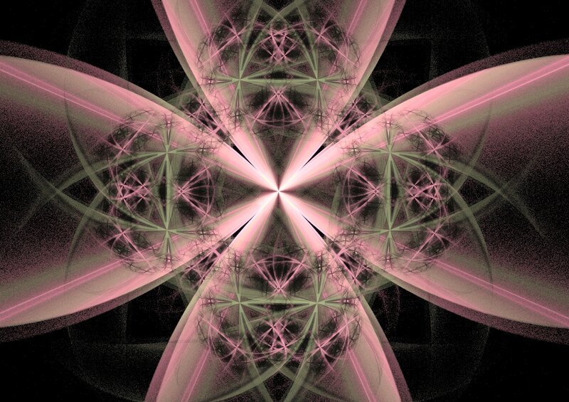 Pink and Green Fractal Pattern — Hypnotic