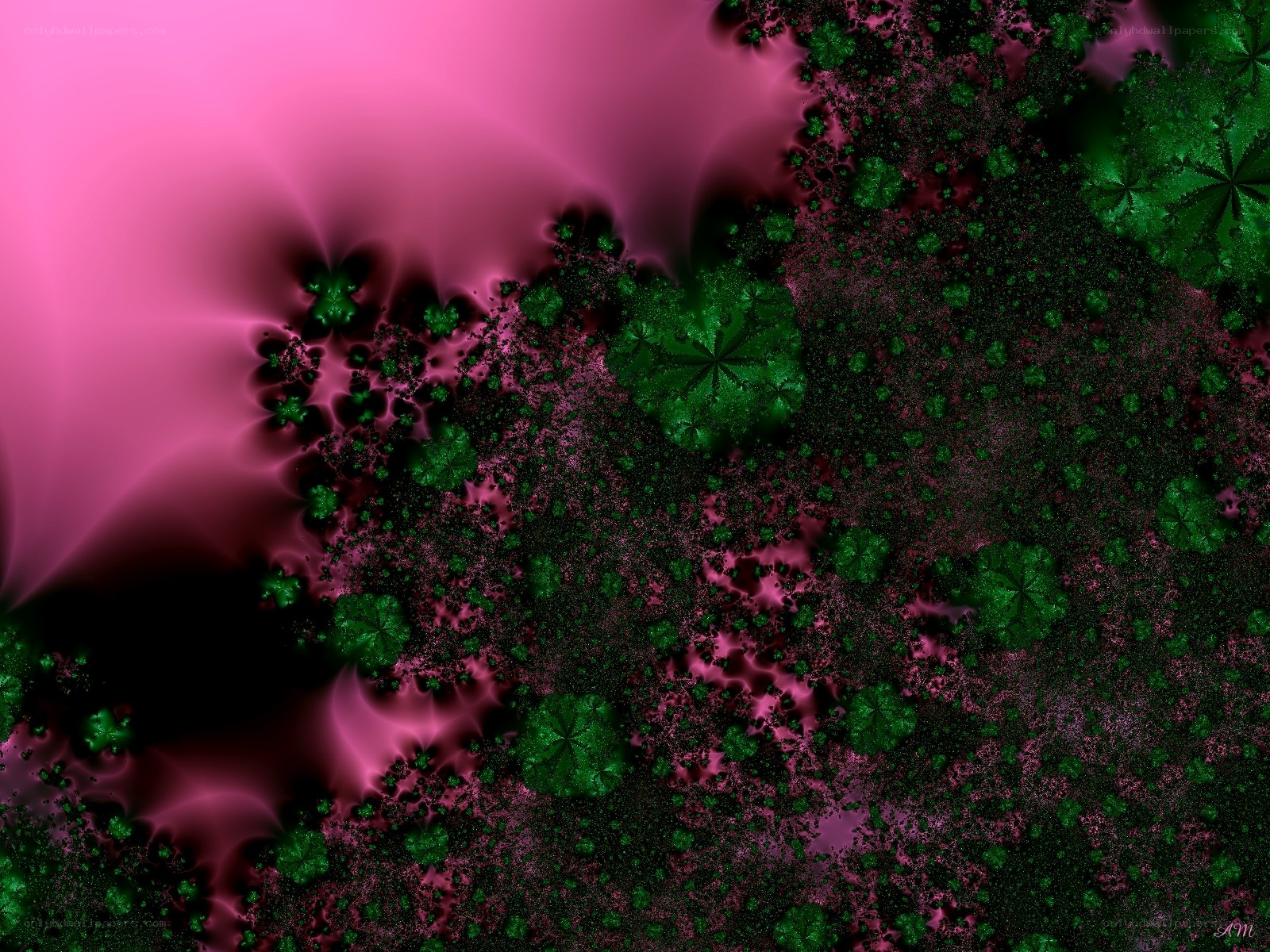 Pink and green fractal pattern