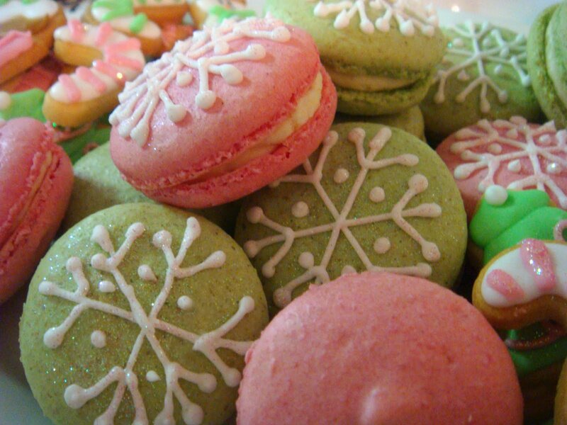 Pink and Green Macarons