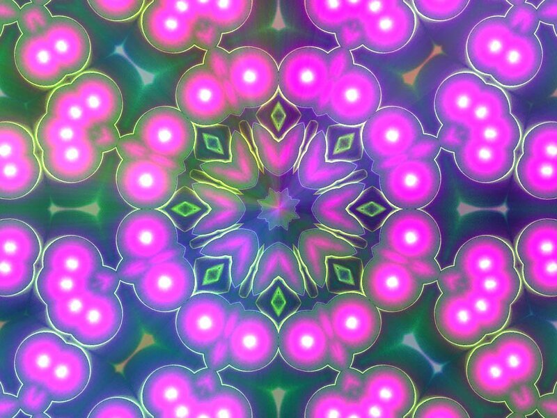 Pink and Green Mandala — Hypnotic, Abstract, Circles