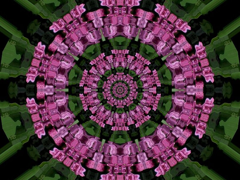 Pink and Green Mandala — Hypnotic, Abstract