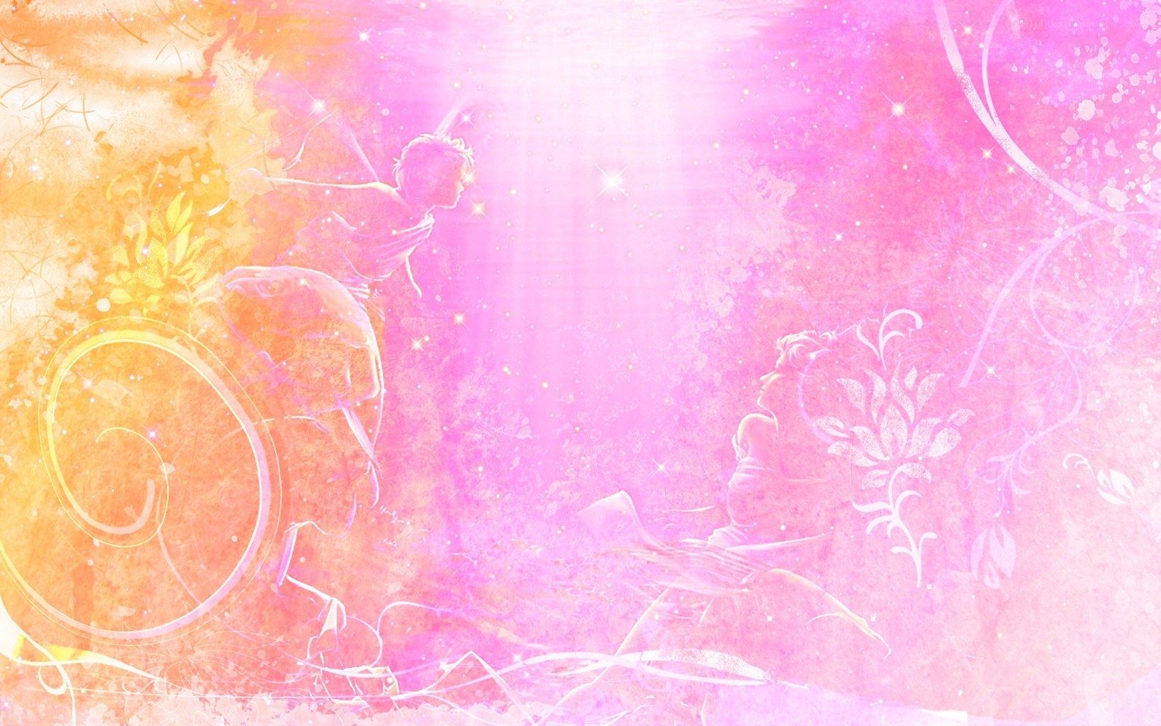 pink and orange fantasy art