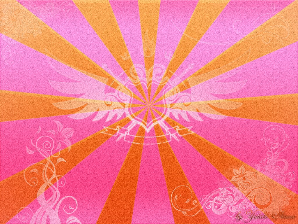 pink and orange sunburst design