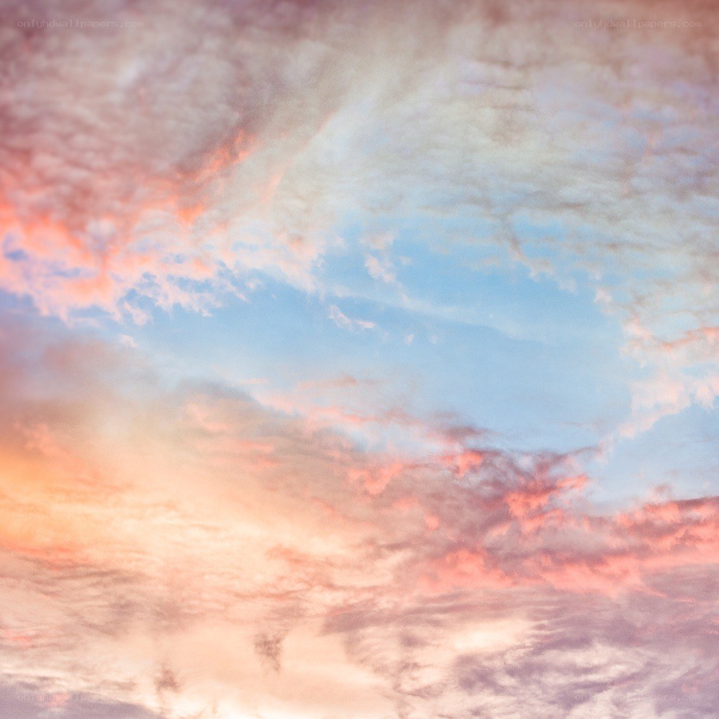 Pink and orange sunset sky